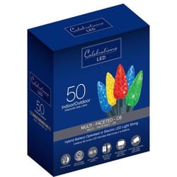 Celebrations Blue LED C6 Multicolored 50 ct String Christmas Lights 16 ft.