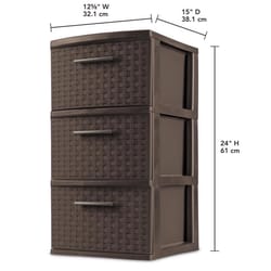 Sterilite 5.5 cu ft Brown Storage Unit 24 in. H X 12.625 in. W X 15 in. D Stackable