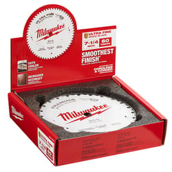 Milwaukee 7-1/4 in. D X 5/8 in. Tungsten Carbide Circular Saw Blade 60 teeth 10 pk