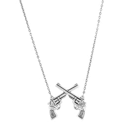 Montana Silversmiths Women's Crossed Pistols Silver Necklace