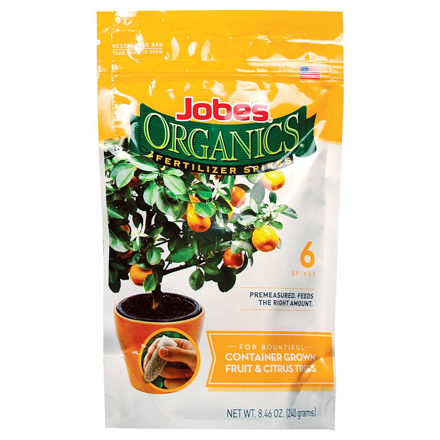 Jobe's Organics Fruit & Citrus Potted Trees Spikes Fertilizer Spikes 6