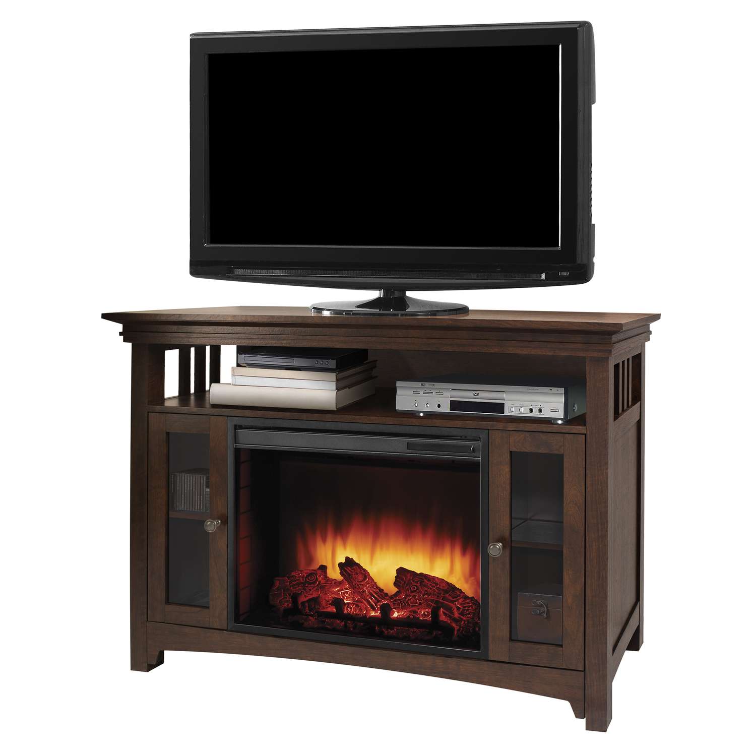 Muskoka Wyatt 47.75 in. W 400 sq ft Oak Media Electric Fireplace Console -  Ace Hardware