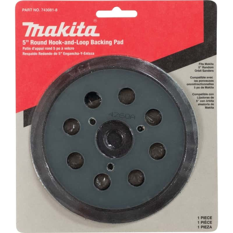 2 Pieces 5 Inch 8 Hole Hook and Loop Orbital Sander Replacement Pad Backing  Pad (Black,)