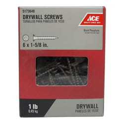 Ace No. 6 wire X 1-5/8 in. L Phillips Coarse Drywall Screws 1 lb