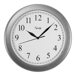 La Crosse 10 in. L X 1 in. W Indoor Analog Wall Clock Plastic Silver