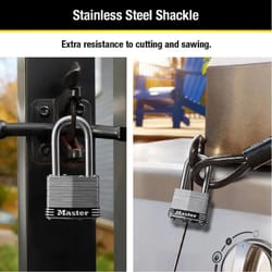 Master Lock 3.18 in. H X 1-3/4 in. W Stainless Steel 4-Pin Tumbler Marine Padlock