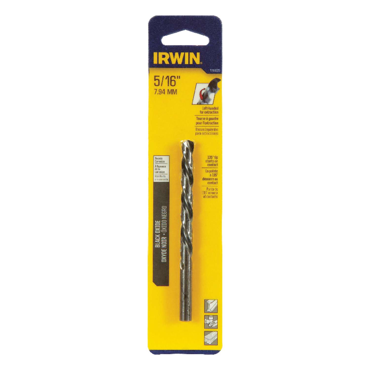 Irwin 5/16 in. x 57/8 in. L High Speed Steel Left Hand Drill Bit 1 pc