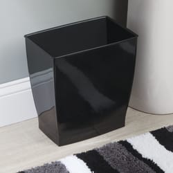 iDesign Mono 13 gal Black Plastic Rectangular Wastebasket