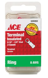 Ace Ring Terminal Red 3 pk