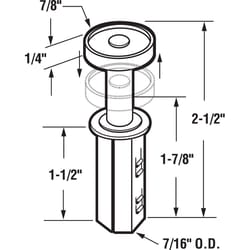 Prime-Line 7/8 in. D X 2-1/2 in. L Mill Silver Nylon Guide Wheel 2 pc