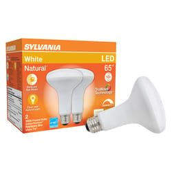 Sylvania Natural BR30 E26 (Medium) LED Floodlight Bulb Cool White 65 W 2 pk