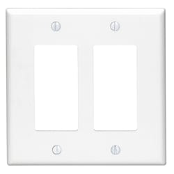 Leviton White 2 gang Thermoset Plastic Decorator Wall Plate 1 pk