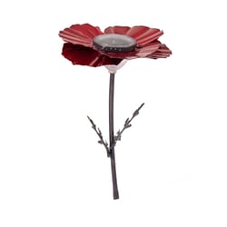 Desert Steel Red Steel 18 in. H Poppy Outdoor Garden Stake