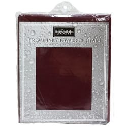 J & M Home Fashions 70 in. H X 72 in. W Burgundy Solid Shower Curtain PEVA