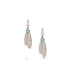 Montana Silversmiths Women's Gift of Freedom Feather Silver Earrings Brass Water Resistant