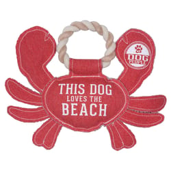 Pavilion We People Red Cotton Crab Squeak Dog Toy 10.75 in. 1 pk