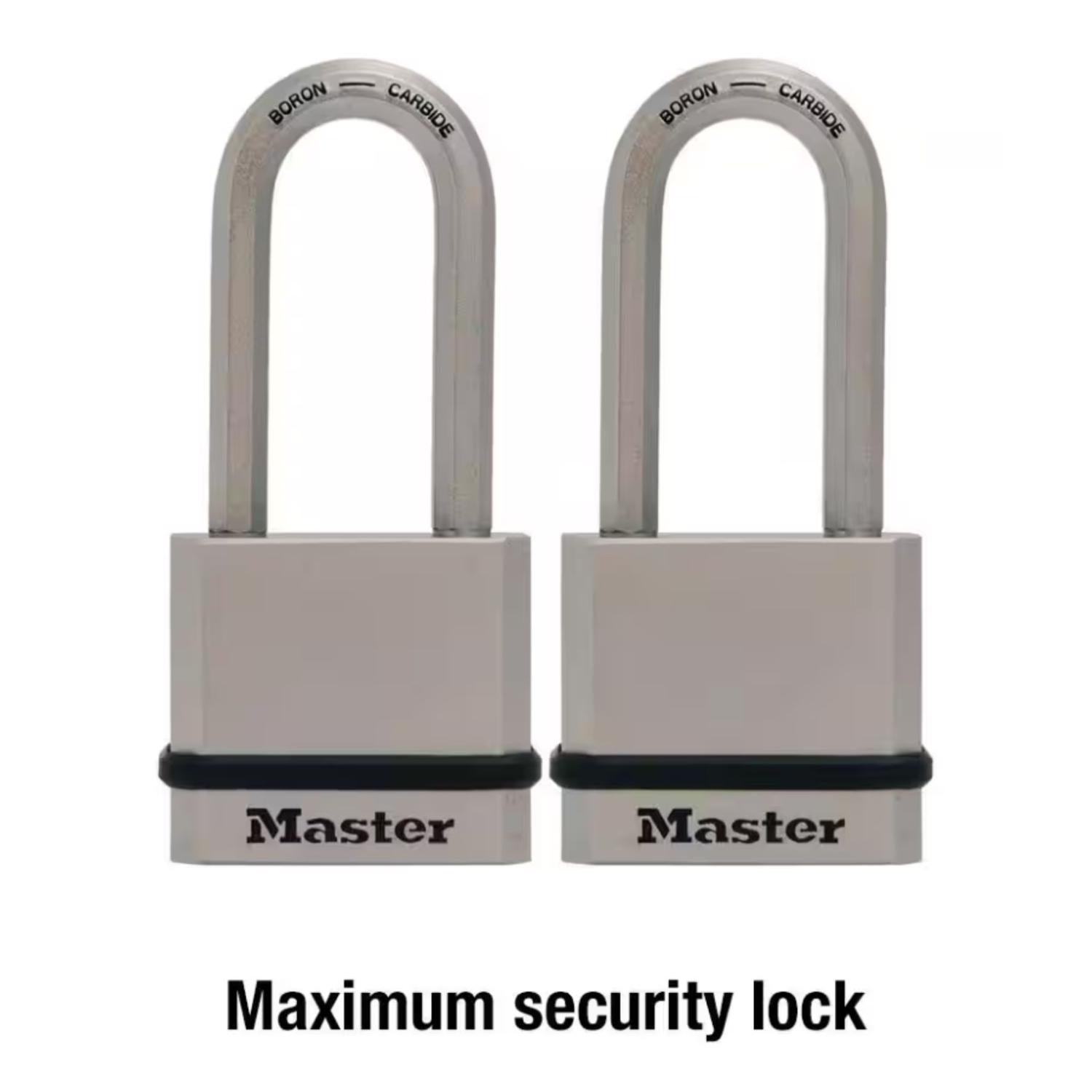 Condition photo showing As Is for master lock magnum 1-3/4 in. w steel dual ball bearing locking weather-resistant padlock