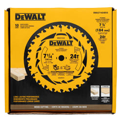 DeWalt 7-1/4 in. D X 5/8 in. Tungsten Carbide Tipped Circular Saw Blade 24 teeth 1 pk