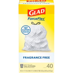 Glad Force Flex 13 gal No Scent Kitchen Trash Bags Drawstring 40 pk