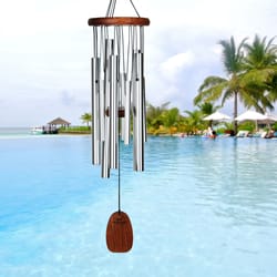 Woodstock Chimes Brown/Silver Aluminum/Wood 24 in. Wind Chime
