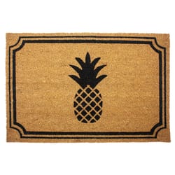 Entryways 36 in. W X 24 in. L Black/Natural Pineapple Coir Door Mat