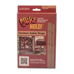 Quake Hold Nylon Self Adhesive Furniture Strap Oak Assorted 1 in. W X 15 in. L 1 pk