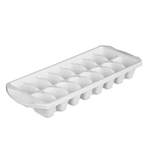 Collections Etc Easy Release Ice Cube Trays with Snap Close Lids - Set of 2 - White