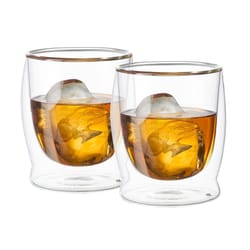 OGGI 10 oz Clear Borosilicate Glass Double Wall Whiskey Glass