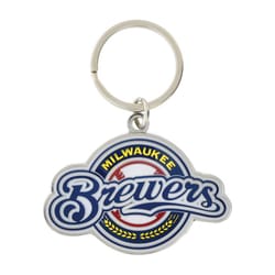 HILLMAN MLB Tempered Steel Silver Split Ring Keychain