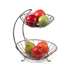 Spectrum Silver Steel 2-Tier Fruit Bowl 1 pk