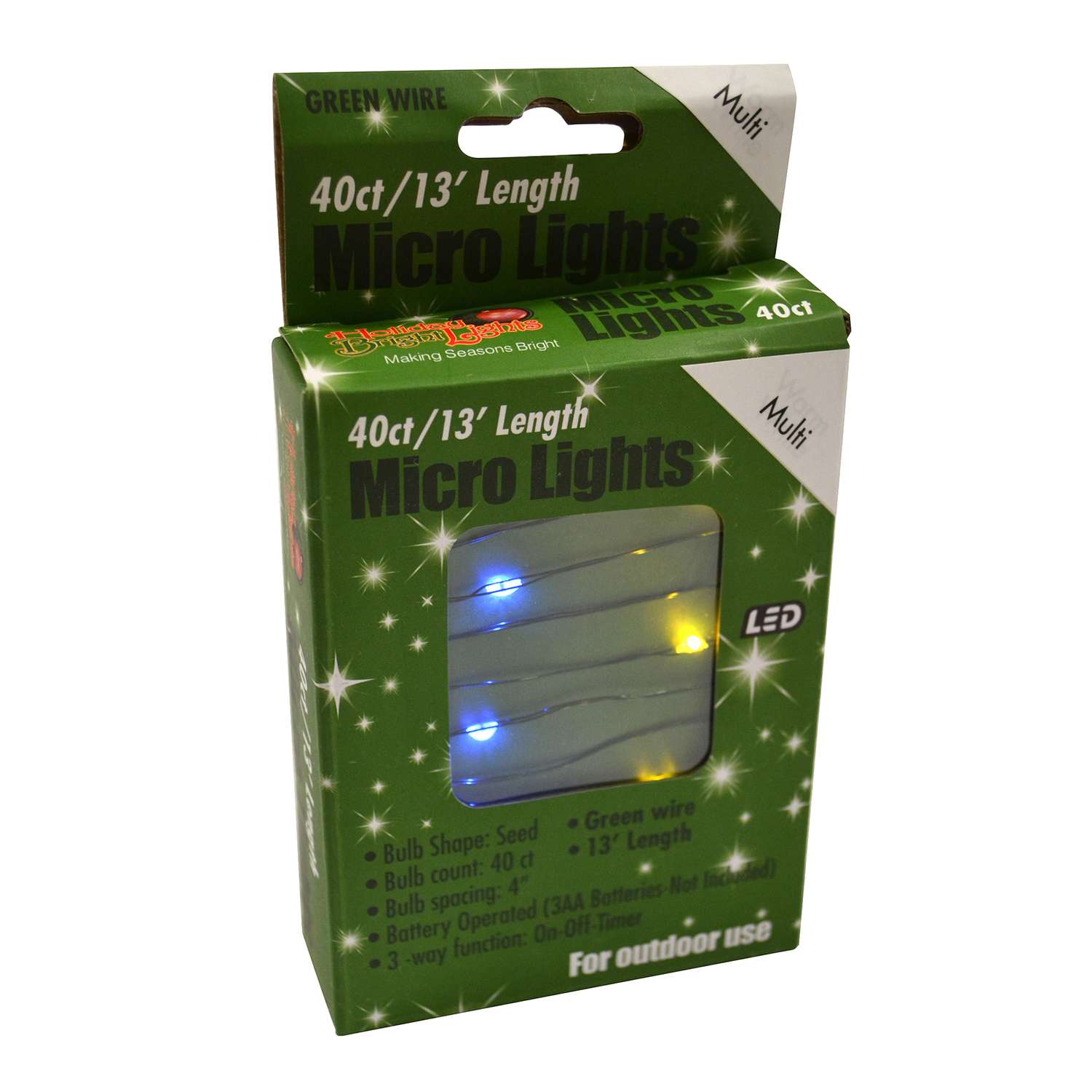 Holiday Bright Lights LED Micro Dot/Fairy Multicolored 40 ct Novelty