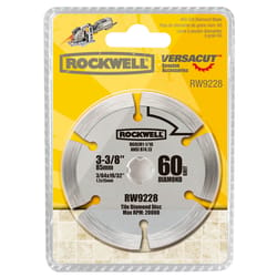 Rockwell 3-3/8 in. D X 19/32 in. Versacut Diamond Saw Blade 6 teeth 6 pc