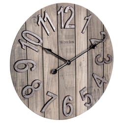 Westclox 15.5 in. L X 15.5 in. W Indoor Farmhouse Analog Wall Clock Wood Brown