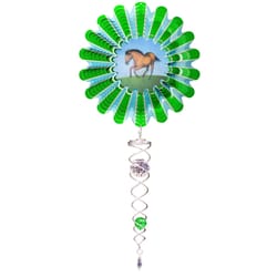 Spinfinity Designs Multi-color Stainless Steel 6.5 in. Animated Horse Mini Set Outdoor Spinner