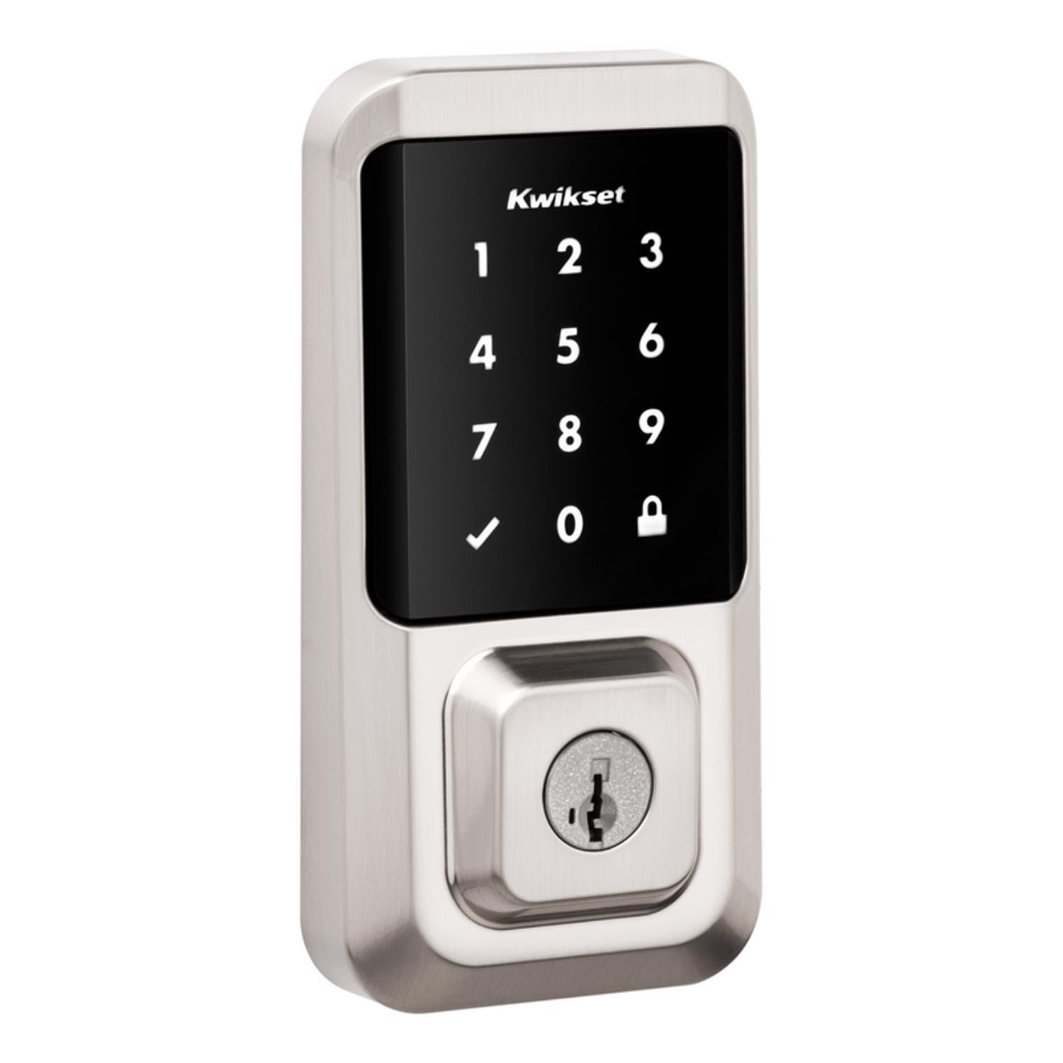 Photos - Electric Lock HALO Kwikset SmartKey  Satin Nickel Metal Touchscreen Deadbolt 99390-001 