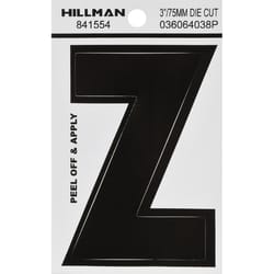 HILLMAN 3 in. Black Vinyl Self-Adhesive Letter Z 1 pc