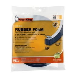 Frost King Black Rubber Foam Weather Seal For Doors and Windows 10 ft. L X 0.44 in.