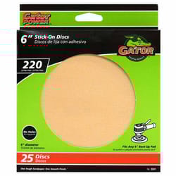 Gator 6 in. Aluminum Oxide Adhesive Sanding Disc 220 Grit Extra Fine 25 pk