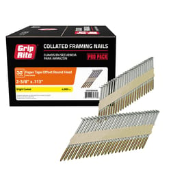 Grip-Rite 2-3/8 in. L Paper Strip Bright Framing Nails 30 deg 4000 pk