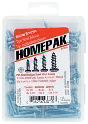 HILLMAN Homepak No. 14 Ga. Phillips Pan Head Sheet Metal Screw Assortment 1 pk