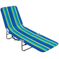 RIO Brands Silver Steel Frame Foldable Chaise Lounge Multicolored