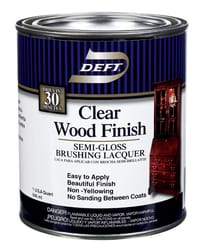 Deft  Wood Finish  Semi-Gloss  Clear  Oil-Based  Brushing Lacquer  1 qt. 