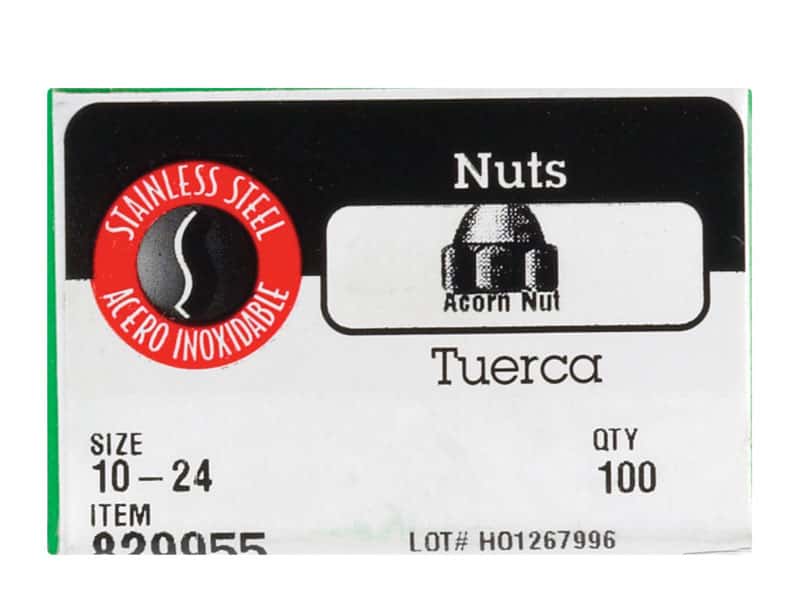 Hillman 10 in. Stainless Steel SAE Acorn Nut 100 pk Hillman 10 in. Stainless Steel SAE Acorn Nut 100 pk