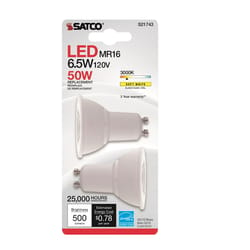 Satco . MR16 GU10 LED Bulb Soft White 50 Watt Equivalence 2 pk