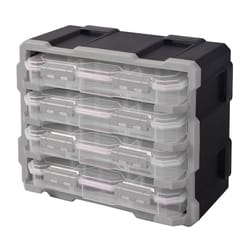 Ace 7.25 in. W X 12.75 in. H Storage Rack Plastic 4 compartments Black/Clear