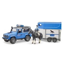 Bruder Land Rover Police Vehicle with Horse Trailer Toy Multicolored