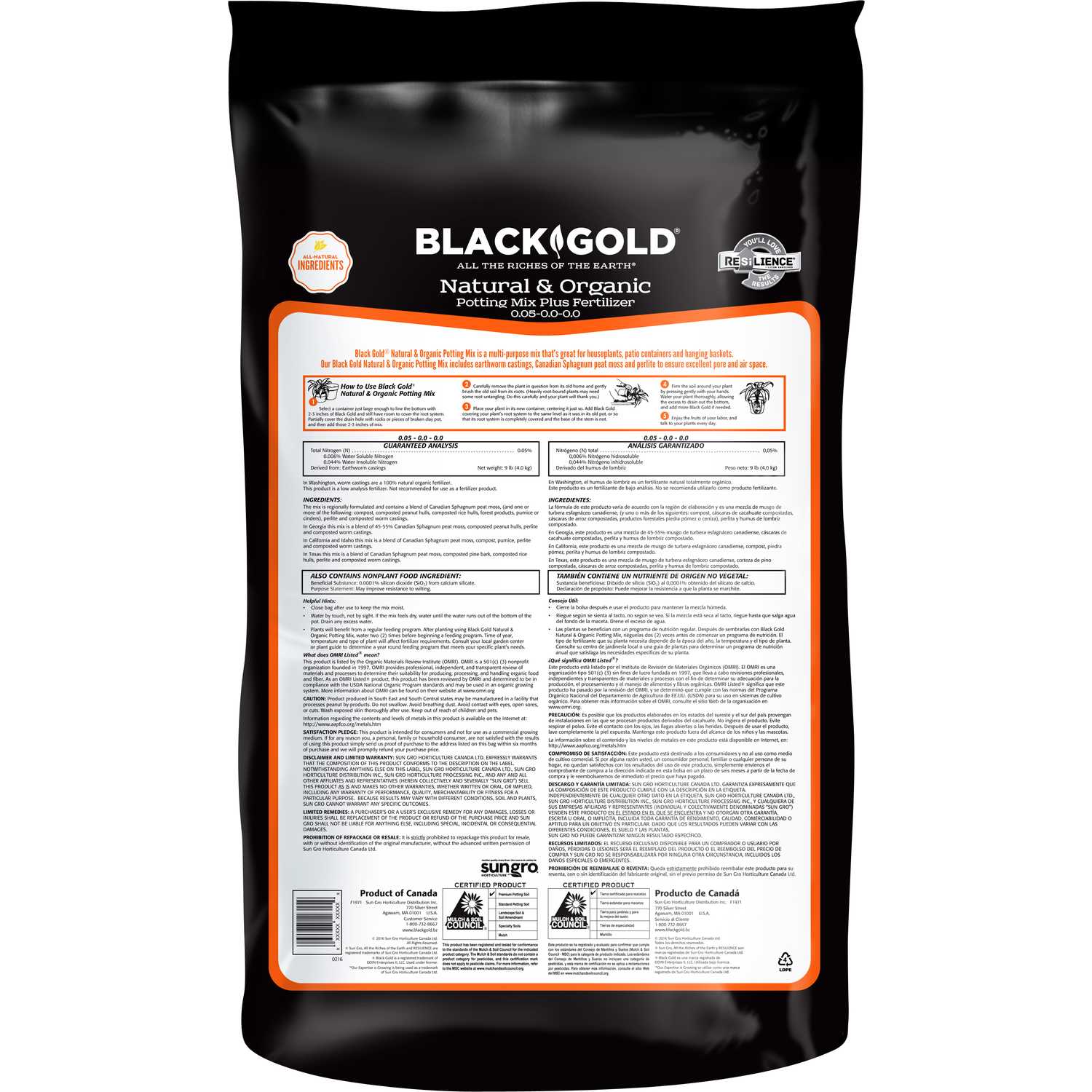 Black Gold Organic Potting Soil 16 qt. Ace Hardware