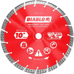 Diablo 10 in. D X 1 in. Diamond Turbo Rim Masonry Cut-Off Disc