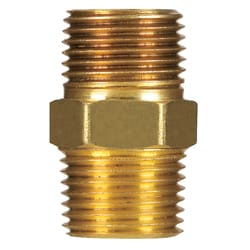 JMF Company 1/4 in. MPT Yellow Brass Hex Nipple