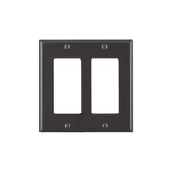 Leviton Brown 2 gang Thermoset Plastic Decorator Wall Plate 1 pk